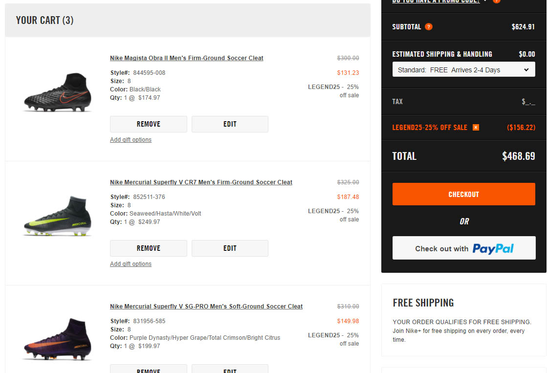 Nike cleats promo shop code